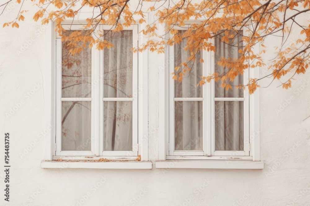 Poster a cat sitting on a bench in front of a window. suitable for pet lovers
