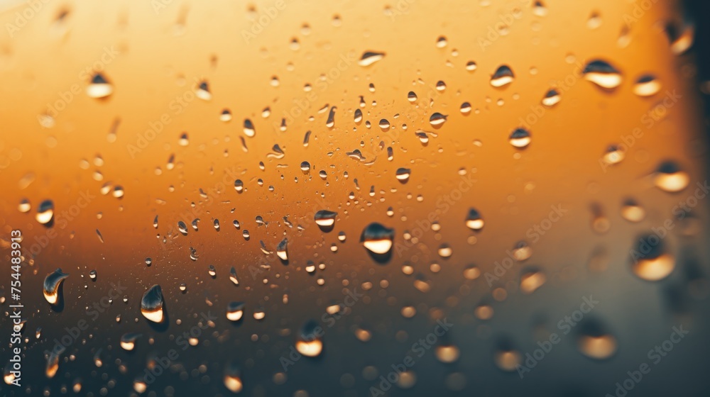 Poster close up shot of rain drops on a window. perfect for weather or nature concepts