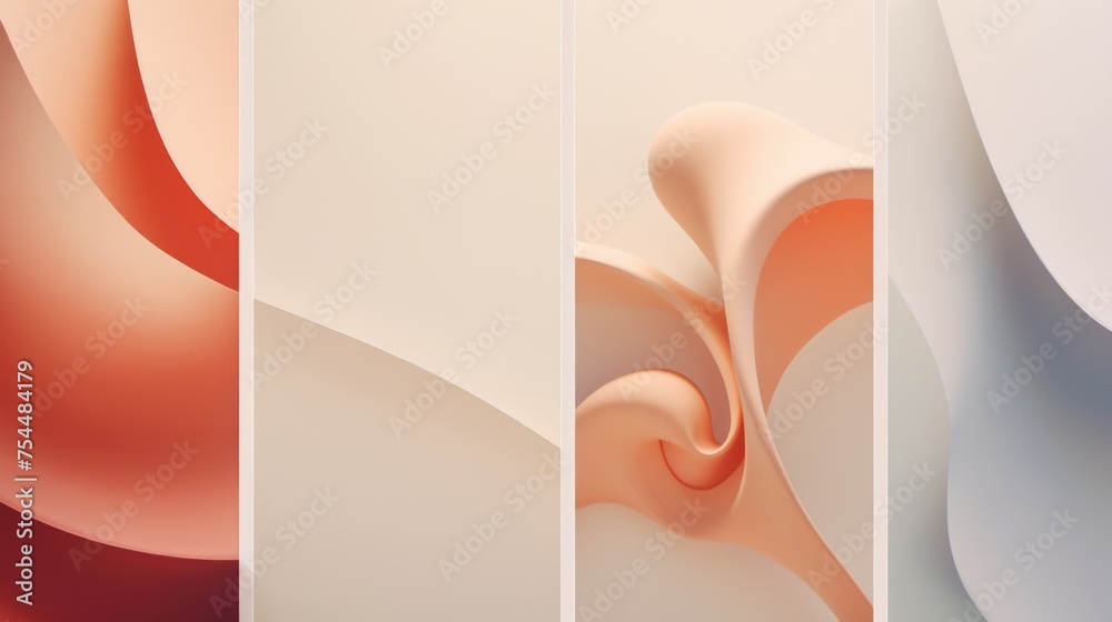 Poster A series of four different colored abstract designs. Perfect for various design projects