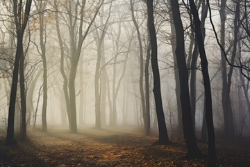 Obraz premium Misty forest scene, perfect for nature concepts