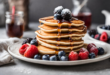 pancakes with berries