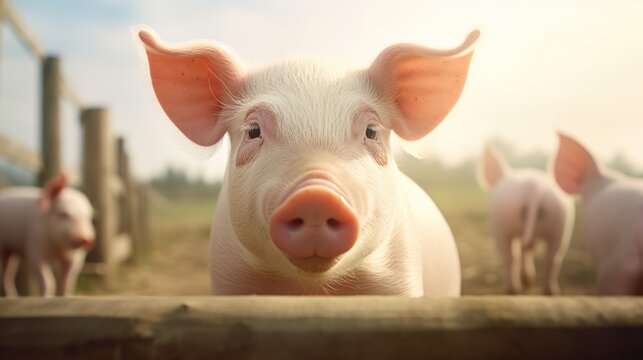 A pig staring at the camera, perfect for farm-themed projects