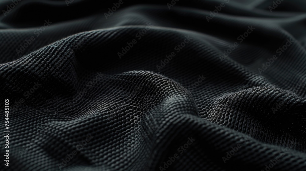 Poster detailed shot of black fabric. versatile image for various projects