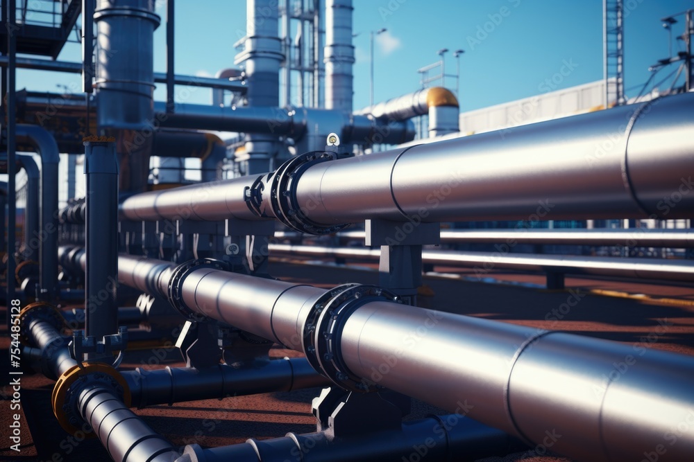 Poster a network of interconnected pipes. ideal for industrial concepts