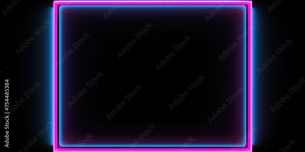 Poster a neon frame on a dark black background. perfect for adding a modern touch to designs