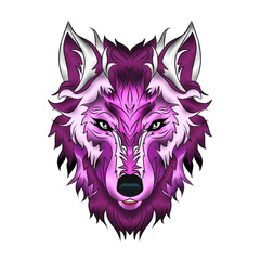 The elegant wolf head icon template is suitable for use as logos for sports, esports or hobby communities and organizations