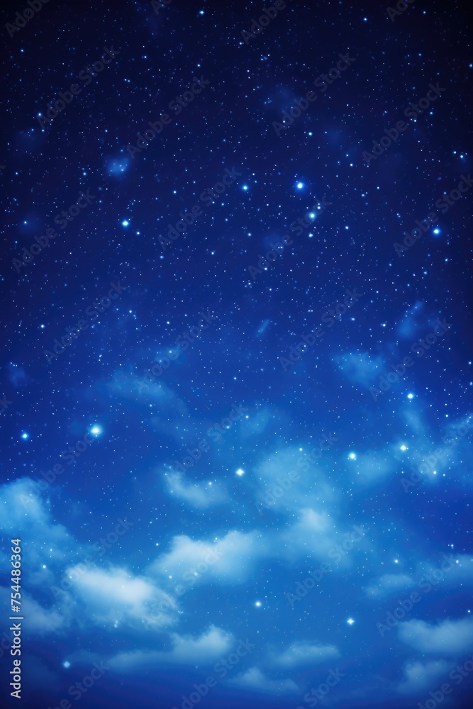 Poster beautiful night sky with stars and clouds, suitable for various design projects