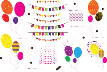 card with balloons collection and vector illustration.