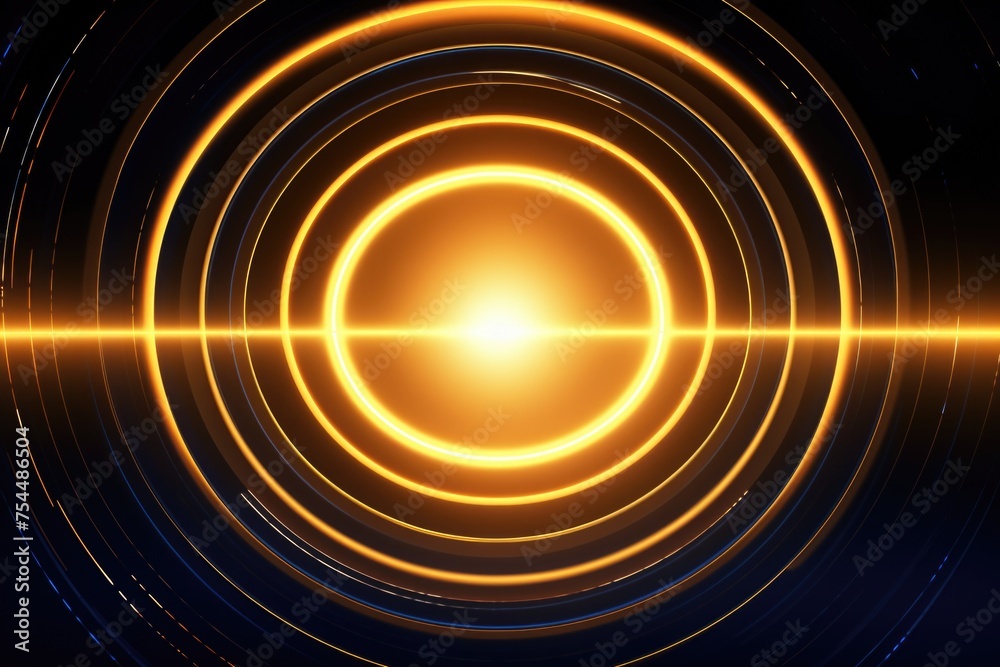 Poster A striking image of a yellow light shining through a dark background. Perfect for adding a pop of color to any design project