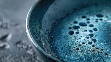 Close up of a bowl of water on a table, suitable for various concepts and designs