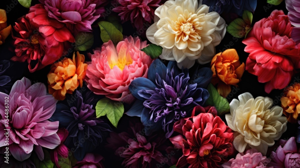 Poster a close-up shot of a bunch of flowers, suitable for various design projects