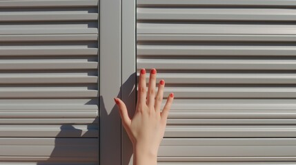Close-up of a woman's hand with red manicured nail polish. Perfect for beauty and fashion concepts