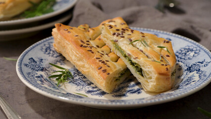 Typical portuguese snack with spinach