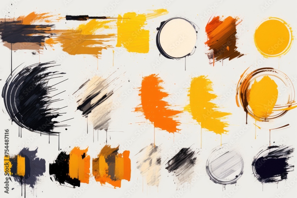 Poster abstract paint strokes on white background. suitable for artistic projects