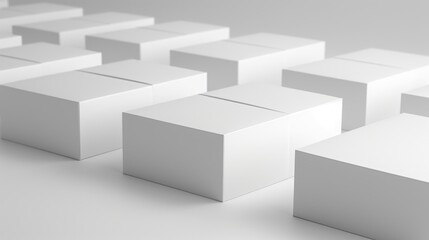 White cubes arranged in a group. Suitable for business and abstract concepts