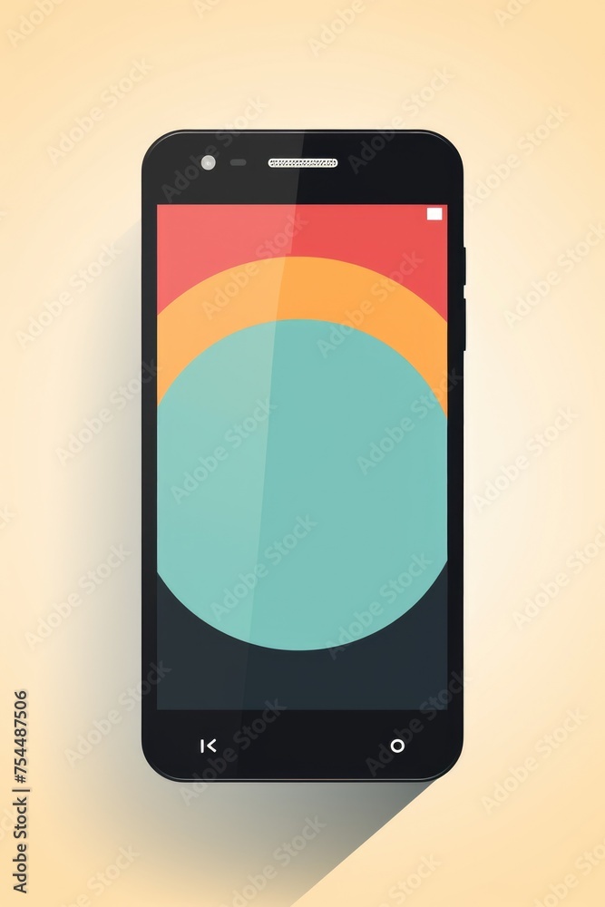 Aufkleber a modern smart phone with a flat design on the screen. ideal for showcasing mobile app designs