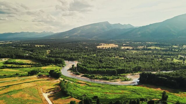 Bitterroot River and Mountains in Montana
