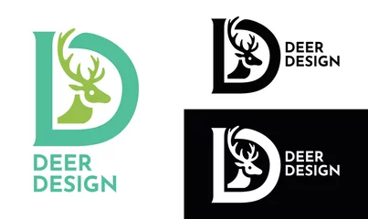 Fotobehang Deer Head Vector Logo Icon © Altaf