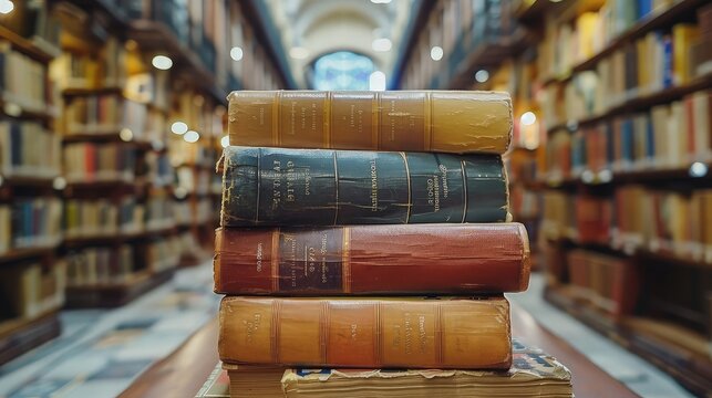 Unlocking Fluency: Comprehensive Spanish Language Learning Materials. Stack of books on the table in library.