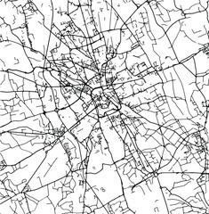 Silhouette map of Udine Italy