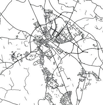Silhouette map of Uppsala Sweden