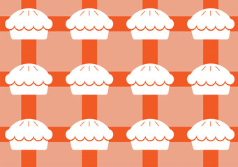 Fototapeta premium Baking and dessert in trendy geometric style - seamless pattern with icons related to bakery, cafe, cupcakes and logo design templates