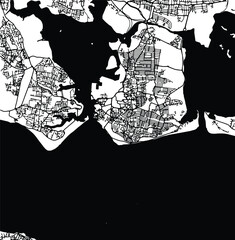 Silhouette map of Portsmouth United Kingdom