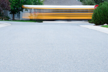School bus in motion