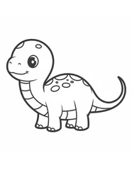 Foto op Canvas coloring page for children cute dinosaur © Joanna Redesiuk