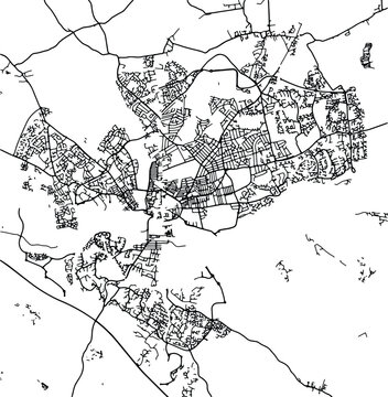 Silhouette map of Northampton United Kingdom