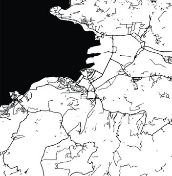 Silhouette map of Koper Slovenia