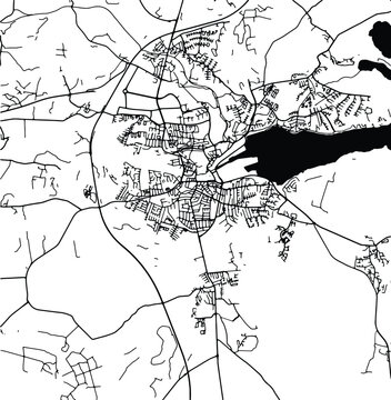 Silhouette map of Kolding Denmark