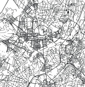 Silhouette map of Karlsruhe Germany