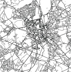 Obraz premium Silhouette map of Gent Belgium