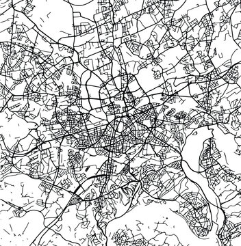 Silhouette map of Essen Germany