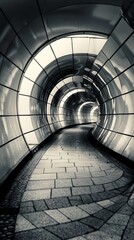 Obraz premium a tunnel with a brick walkway