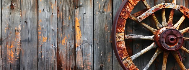 a wooden wall with a ship wheel