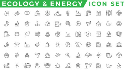 Eco friendly related thin line icon set in minimal style. Linear ecology icons. Environmental sustainability simple symbol