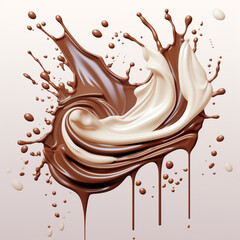 milk chocolate splashes. food advertising.