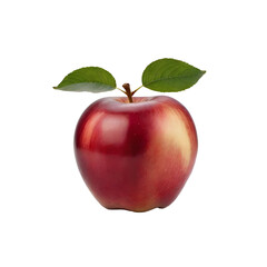 Red apple on transparent background.
