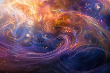 Fototapeta premium The cosmic background presents a vast expanse of stars, nebulae, and galaxies, evoking a sense of awe and wonder at the mysteries of the universe