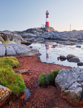 Eigeroy Leuchtturm, Eigeroya, Agder,  Norwegen