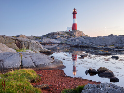 Eigeroy Leuchtturm, Eigeroya, Agder,  Norwegen