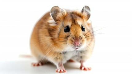 One hamster isolated on white background