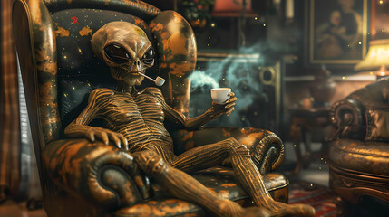 Fototapeta premium alien at home