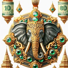 Opulent Elephant Amulet Necklace:  It merges Thai cultural symbolism with a touch of luxury, evoking both prosperity and tradition.