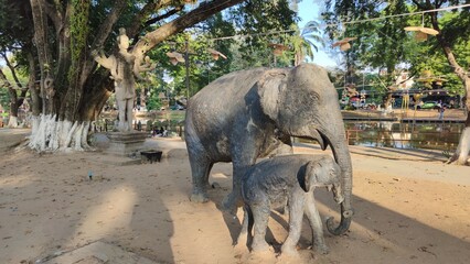 Fototapeta premium Statue éléphant, Siem Reap