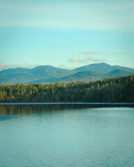 Second Pond and the Adirondack Mountains in Saranac Lake, New York