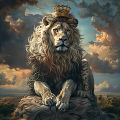 lion king on rock