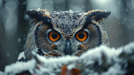 great horned owl in flight